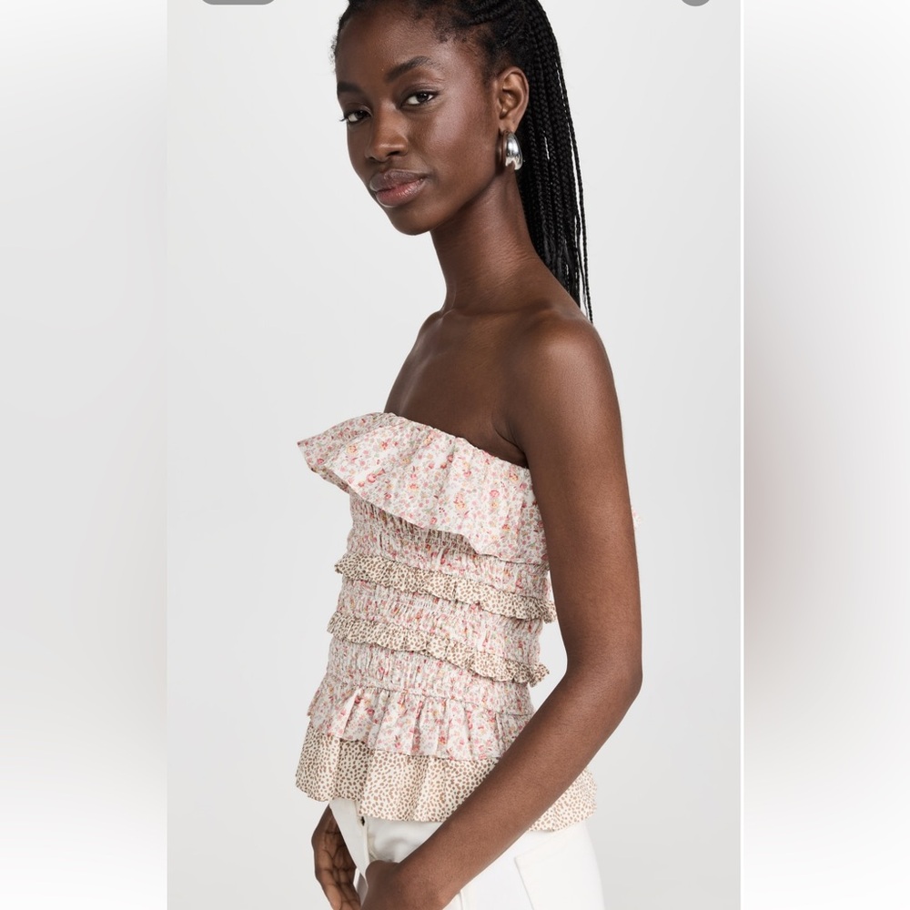 English Factory Pink Floral Ruffle Blouse - Picture 5 of 7